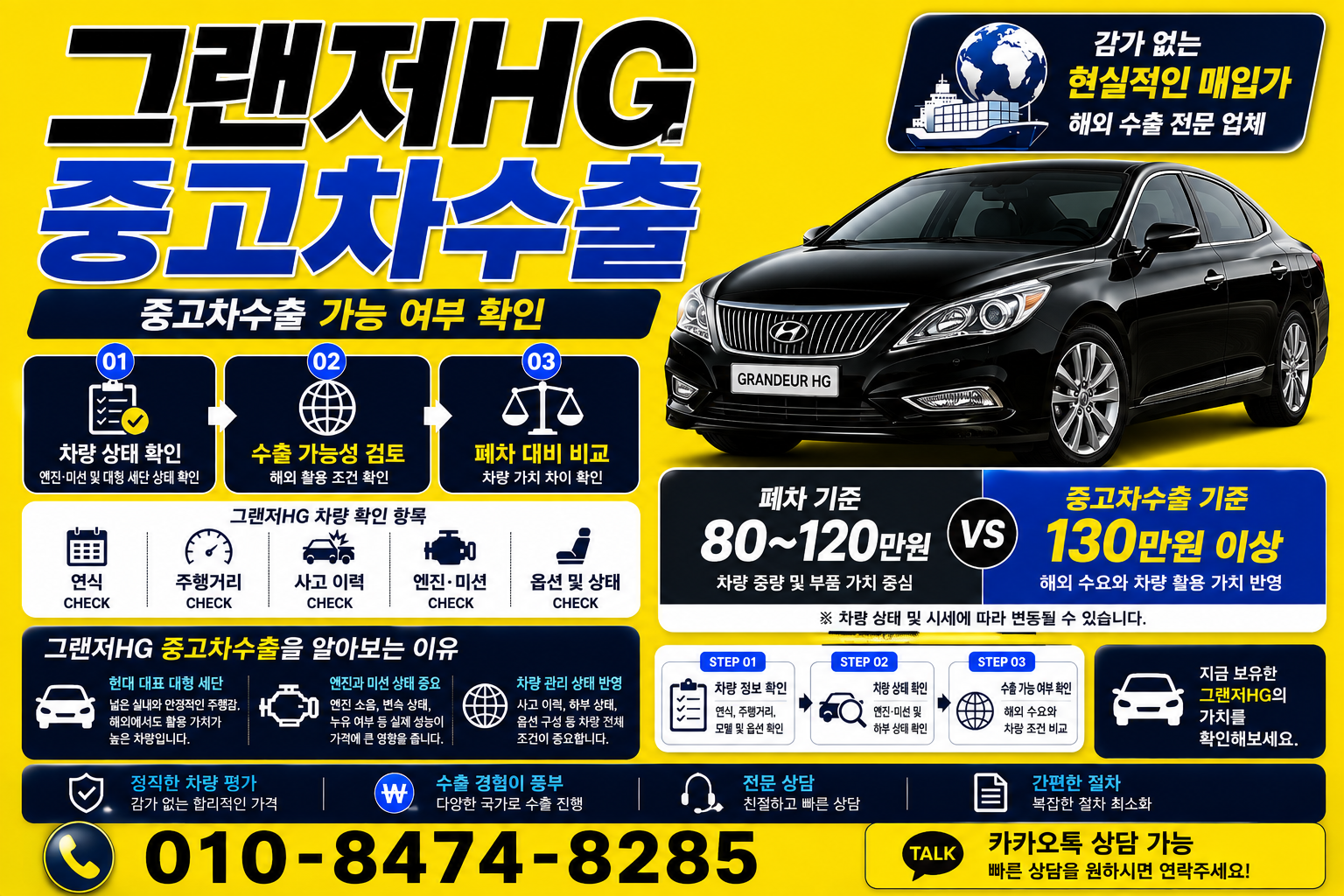 그랜저HG 중고차수출 폐차 가격 비교