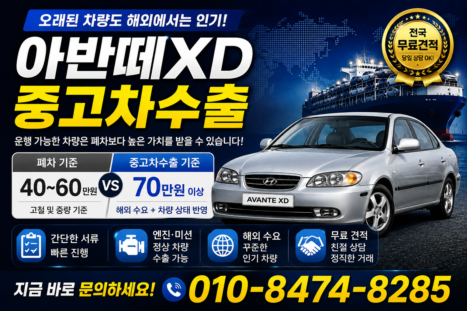 아반떼XD중고차수출